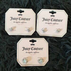 3/$25 Juicy Couture Silver Tone Heart Stud Earrings NWT